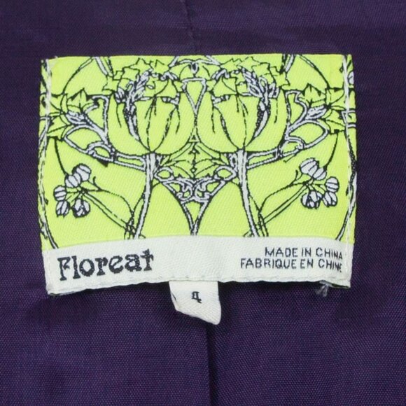 Anthropologie Floreat Edith Velvet Military Blazer Jacket Size 4 Black Goth Y2K - Picture 6 of 12